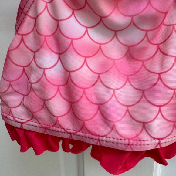 Dreamwave 2T Girls Pink and White Mermaid Scallop Bikini Top - Picture 3 of 5